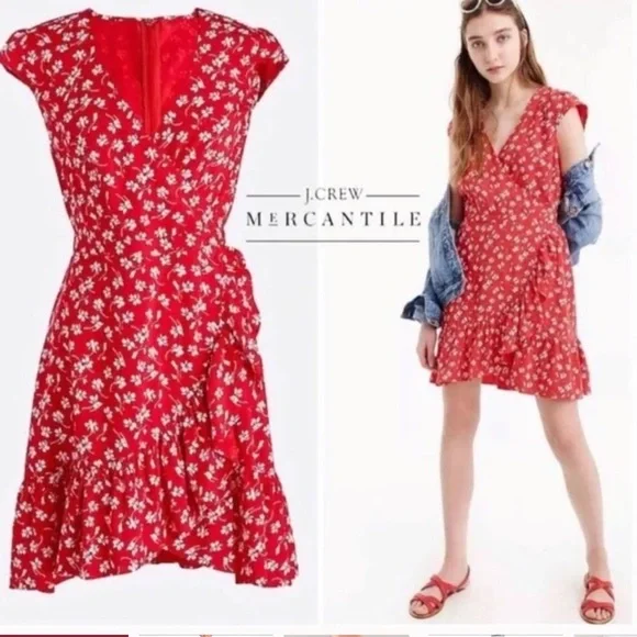 Crew Factory Dresses J Crew Mercantile Red White Floral